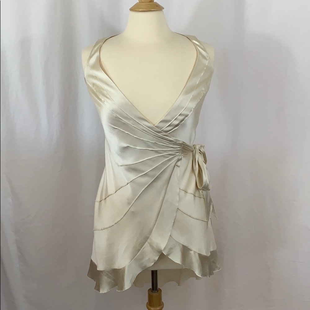 Nicole Miller Collection Silk Wrap Top